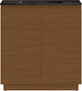 St. Tropez 36' Freestanding Bathroom Vanity in Brown Oak with Black 3-Hole Widespread Sink Top