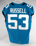 2021 Jacksonville Jaguars Chapie Russell #53 Game Used Jersey 40 285 - Unsigned NFL Game Used Jerseys
