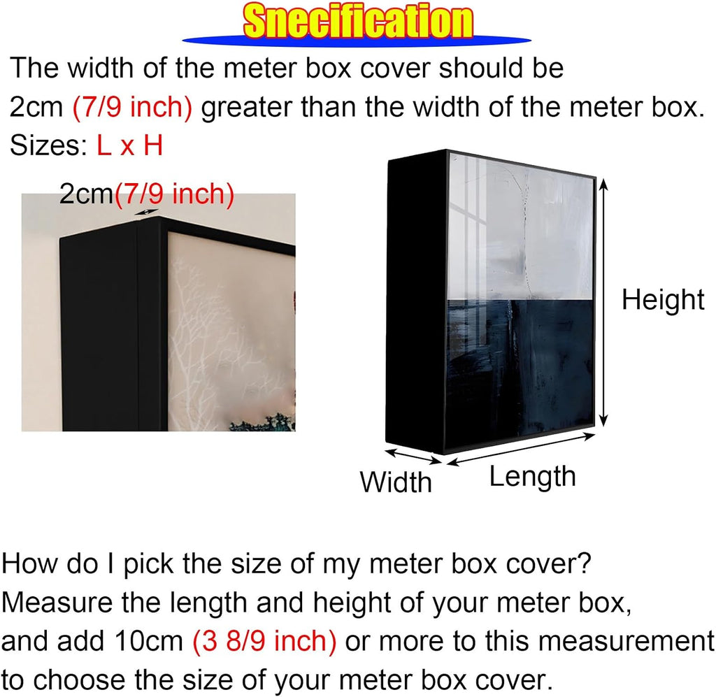 Large Fuse Box Cover Cabinet Decor, Wall Mounted Electrical Panel Cover with Screws, Wood Electric Panel Cover for Indoor, Aluminum Frame(R-Flip Lid W 18cm,50x60cm/19.7x23.6in)