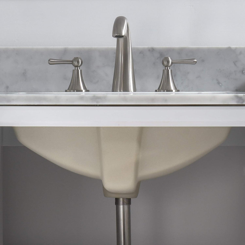 WOODBRIDGE 37' x22' Vanity Top with Single Under Mount Rectangle Bowl, Carrara White Marble, Pre-drilled with 3-hole for 8-inch Widespread Faucet set up Option, CAVT3722-8