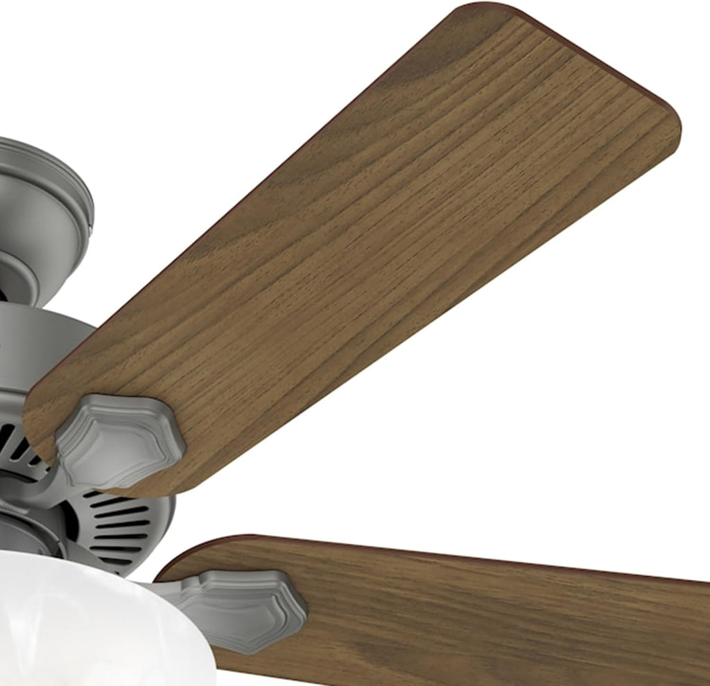 Hunter Fan 44 inch Matte Silver Indoor Ceiling Fan with Light and Pull Chain for Bedroom, Living Room, Office, Basement, Kitchen (Renewed), CC5C27C80