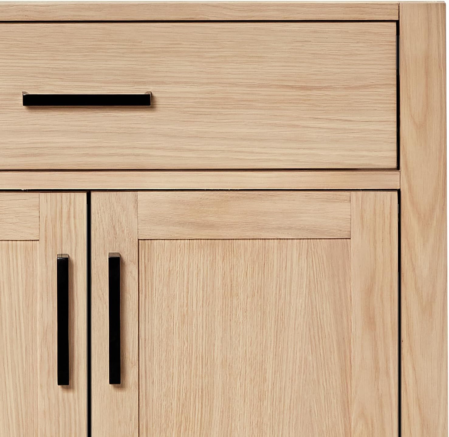 ARIEL Hepburn 30-inch Bathroom Vanity Base Cabinet,Solid Wood, 2 Soft Closing Doors, 1 Dovetail Drawers, White Oak