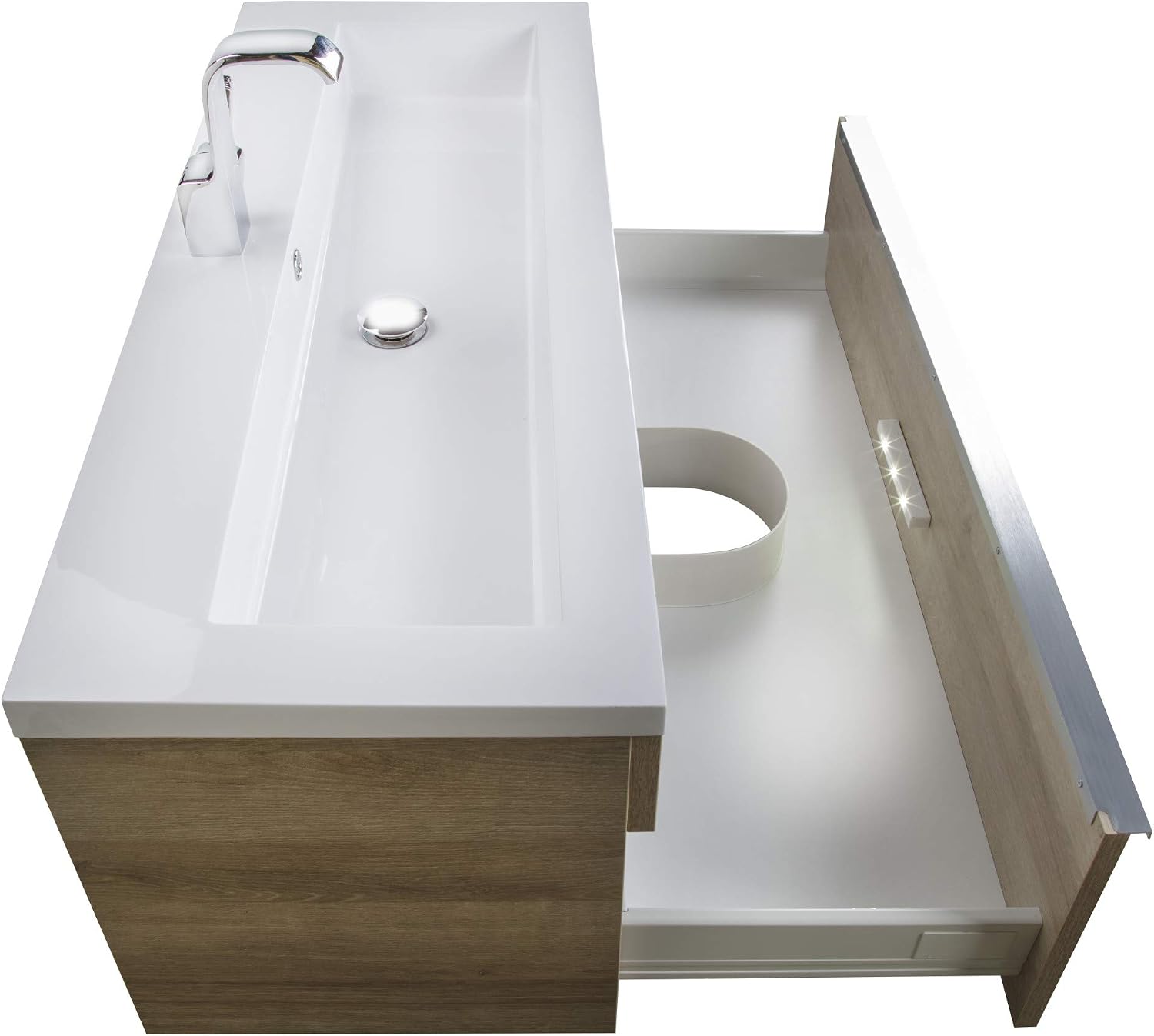 Cutler Kitchen and Bath Beachwood 42 in. W x 18.25 in. D x 20 in. H Single Sink Wall Mounted Bathroom Vanity in Soho with Cultured Marble Top