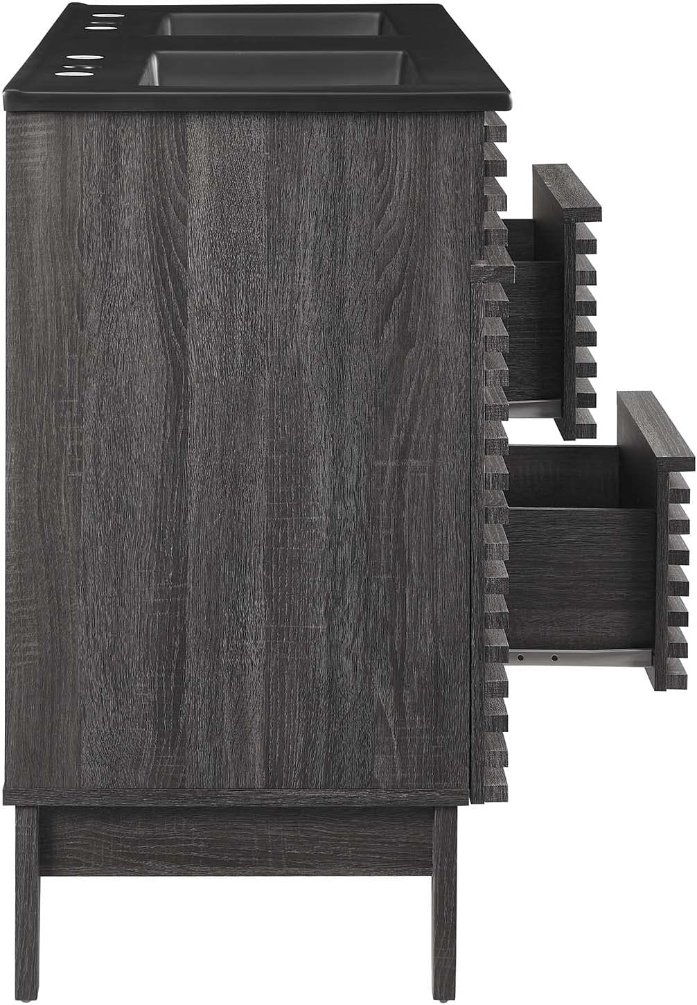 Modway Render 48' Double Bathroom Vanity in Charcoal Black