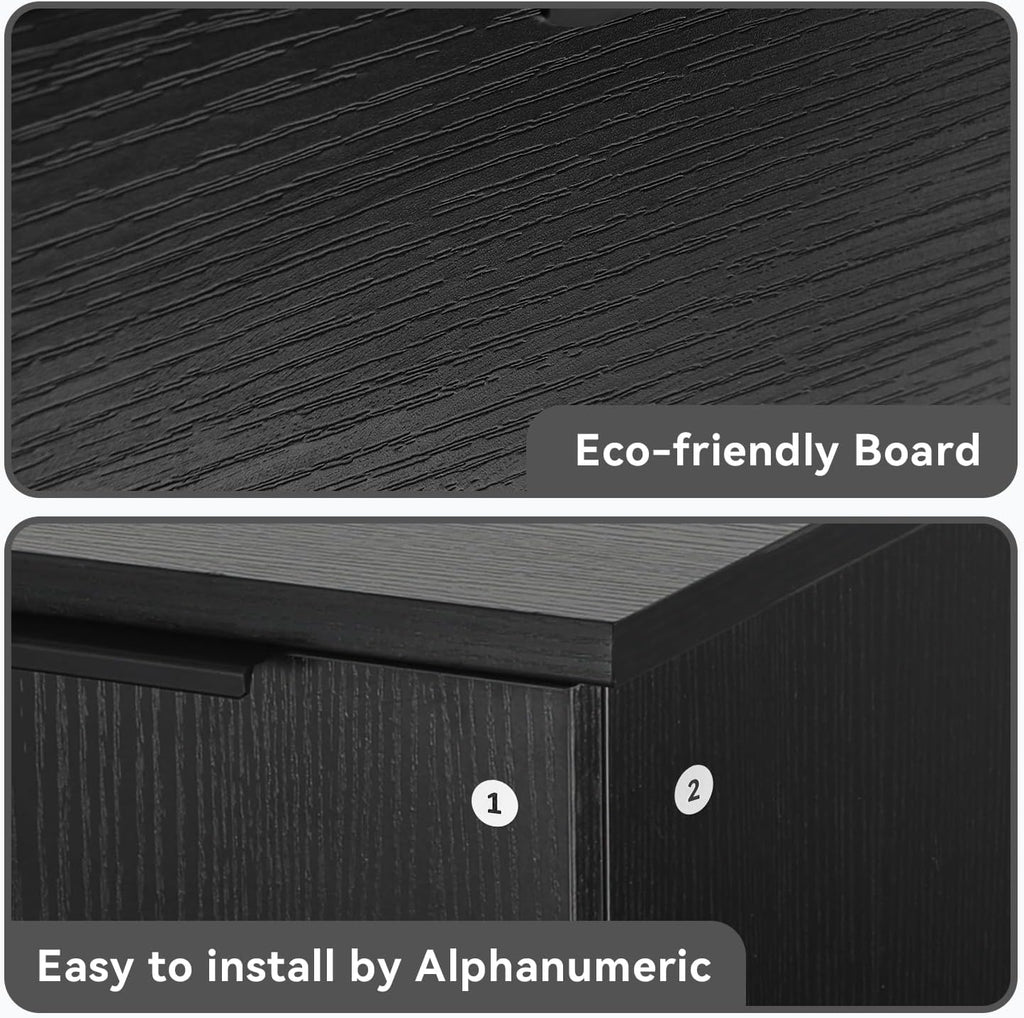 36 Inch Black Floating Bathroom Vanity with 2-Doors and 1-Drawer, Modern Wall Mounted Cabinet with Blue Boat Vessel Sink Top