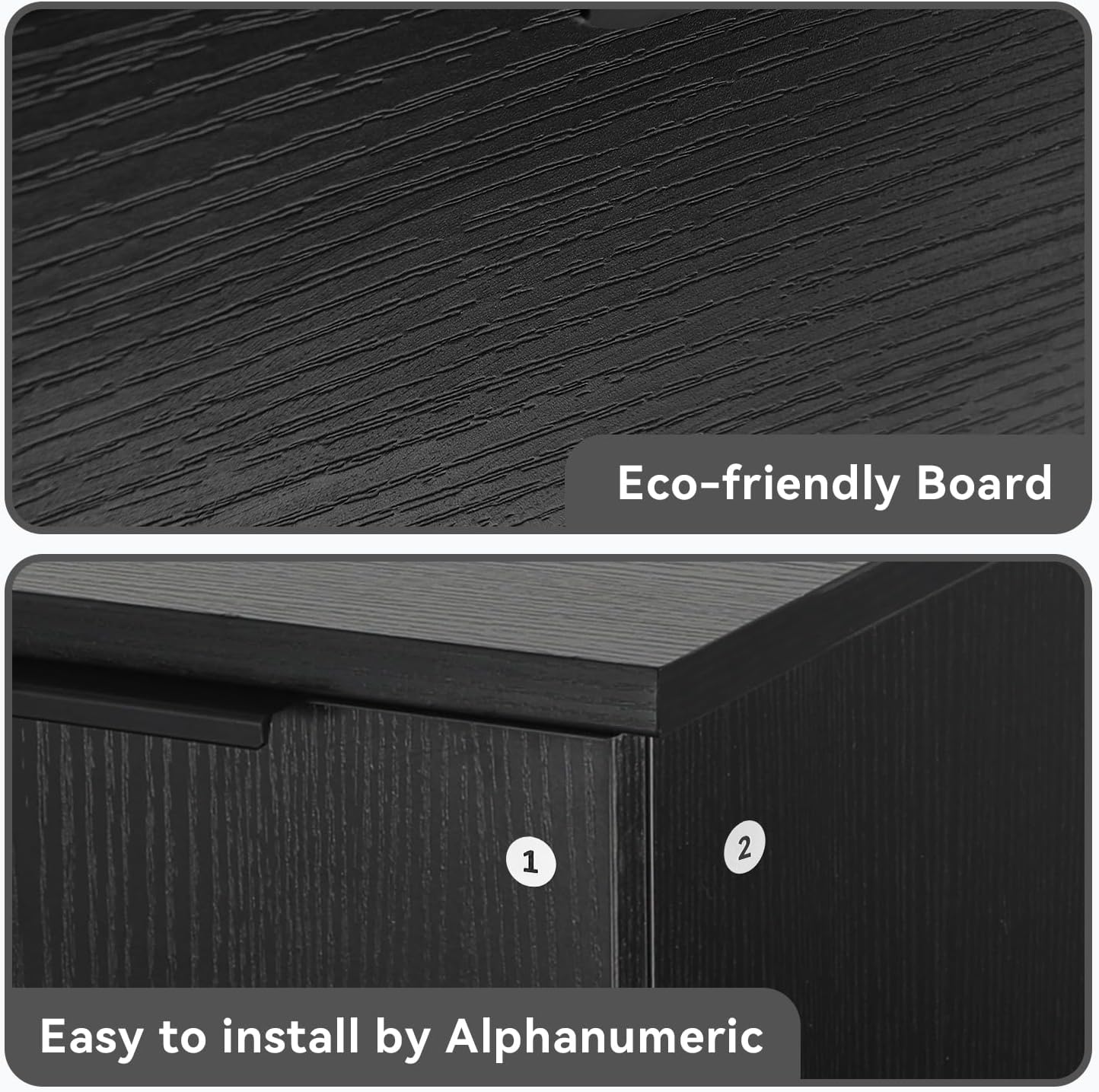 36 Inch Black Floating Bathroom Vanity with 2-Doors and 1-Drawer, Modern Wall Mounted Cabinet with Blue Boat Vessel Sink Top