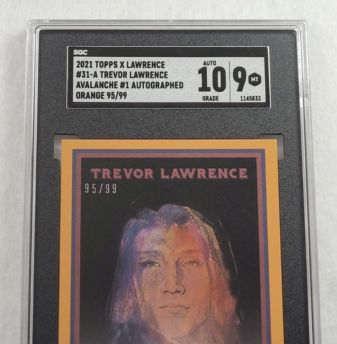 2021 TREVOR LAWRENCE Topps X Lawrence ROOKIE #31-A AUTO 95/99-JAGUARS-SGC 10 9 - Football Slabbed Autographed Rookie Cards