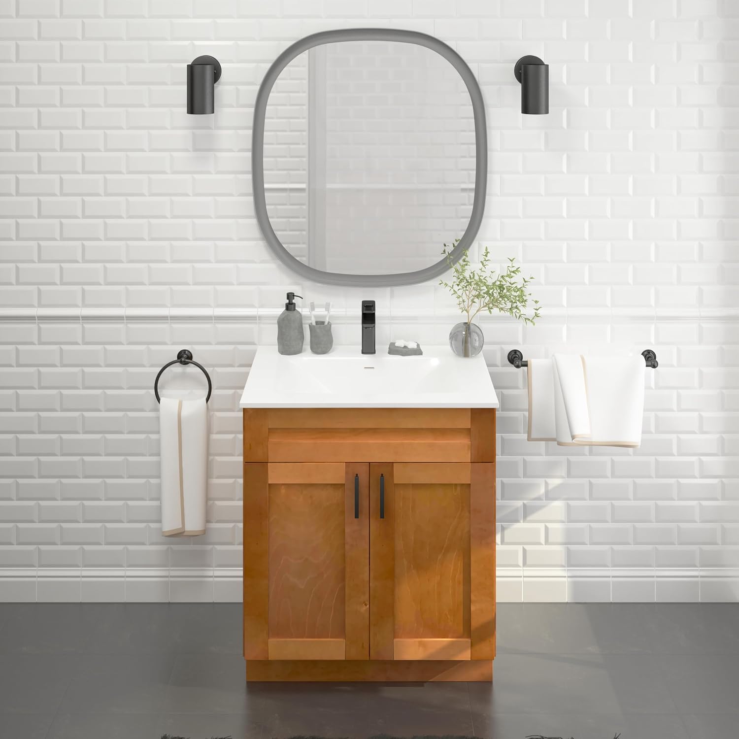 Maple Shaker Sink Base Bathroom Vanity 24'/30'/36' Width (30' Width)