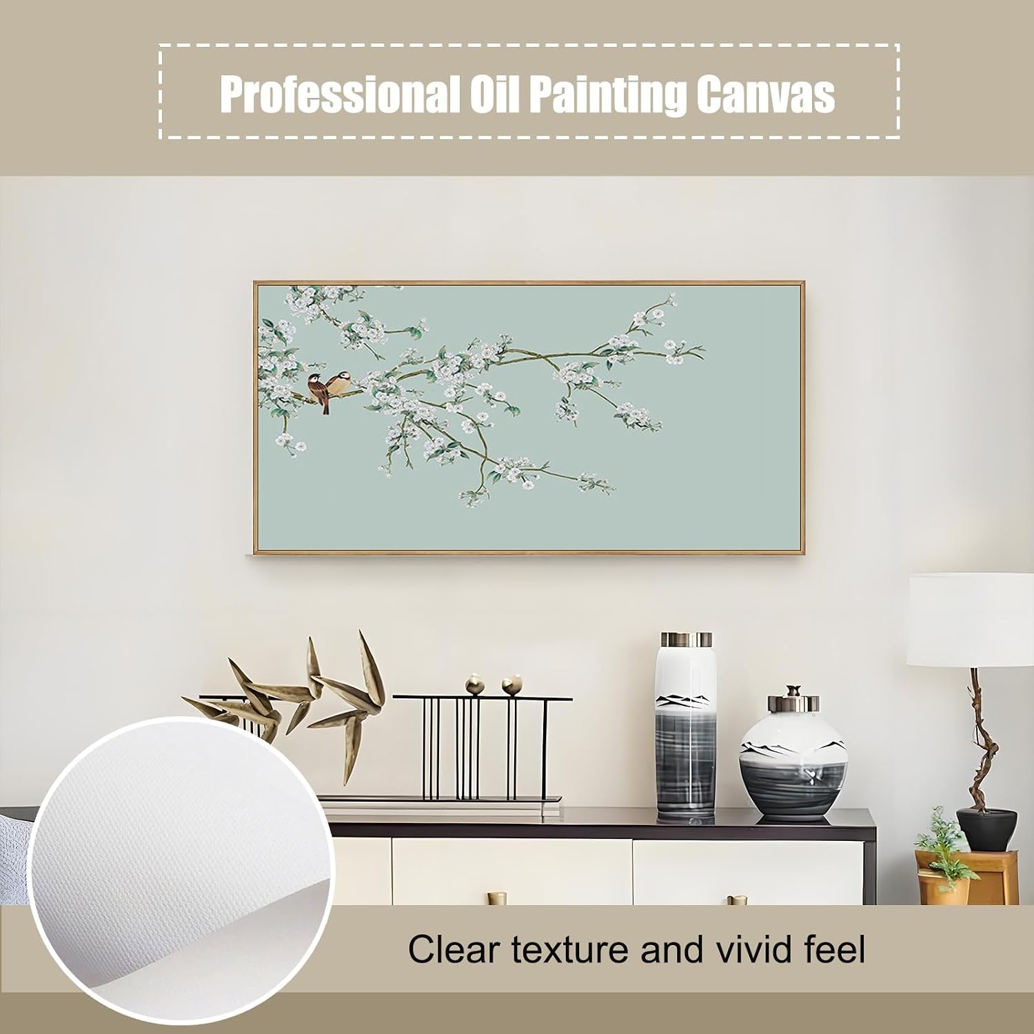 JHDXL Wall Mounted Electrical Panel Cover, Chinese Style Wall Art to Cover, with Hydraulic Rod Support, for Bedroom, Living Room(Yellow1,120 * 60cm/47.2 * 23.6in)