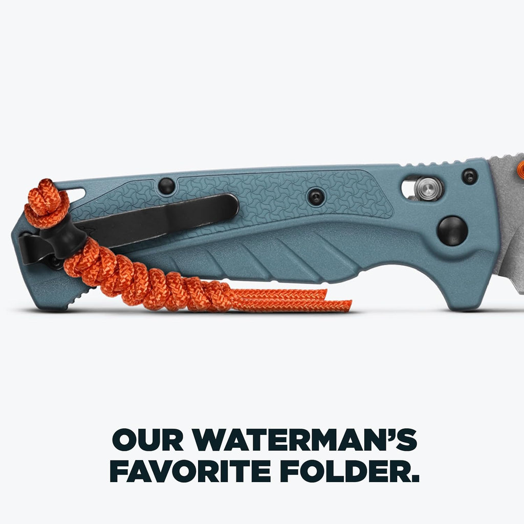 Benchmade - Adira Outdoor, Water, Fishing Knife, Plain Edge with Depth Blue Grivory Handle (18060)