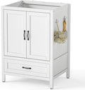 Quikraen 24 Inch Bathroom Vanities,Sink Vanity for Small Space,Adjustable Upper Storage Cabinets and Lower Drawers Modern Bathroom Vanities Excluding the Sink（White）