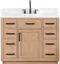 Altair Design Gavino 42' Wood Vanity in Light Brown with Composite Stone Top no Mirror