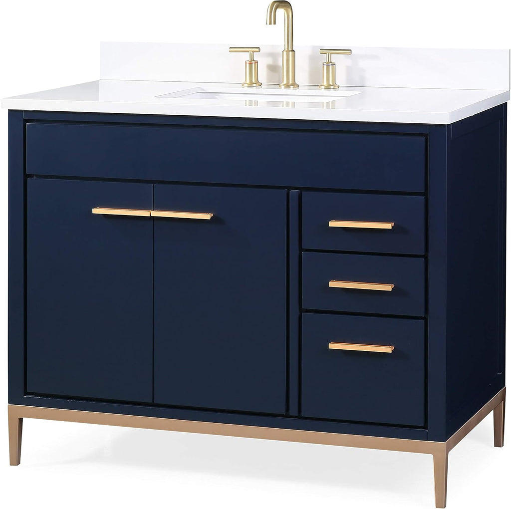 42' Beatrice Contemporary Navy Blue Bathroom Sink Vanity TB-9444NB-V42