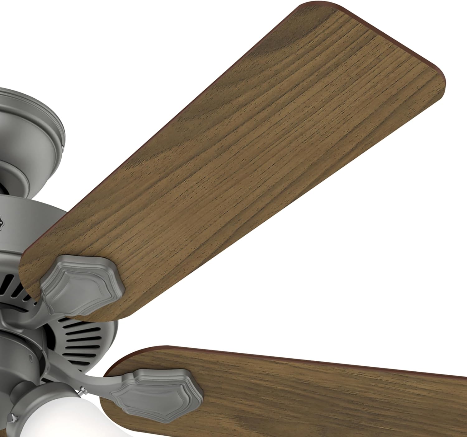 Hunter Fan 44 inch Matte Silver Indoor Ceiling Fan with Light and Pull Chain for Bedroom, Living Room, Office, Basement, Kitchen (Renewed), CC5C27C79