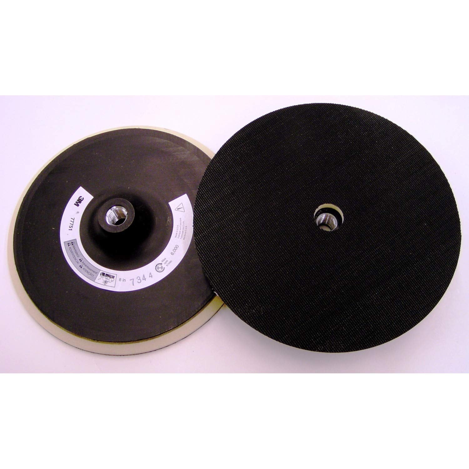 3M Hookit Disc Pad - for Hook and Loop Discs - Firm Density - Use with Random Orbital Sanders, Rotary Sanders, Angle Grinders - 8' x 5/16' x 7/8' x 5/8-11 Thread - 77751 - Single Pack
