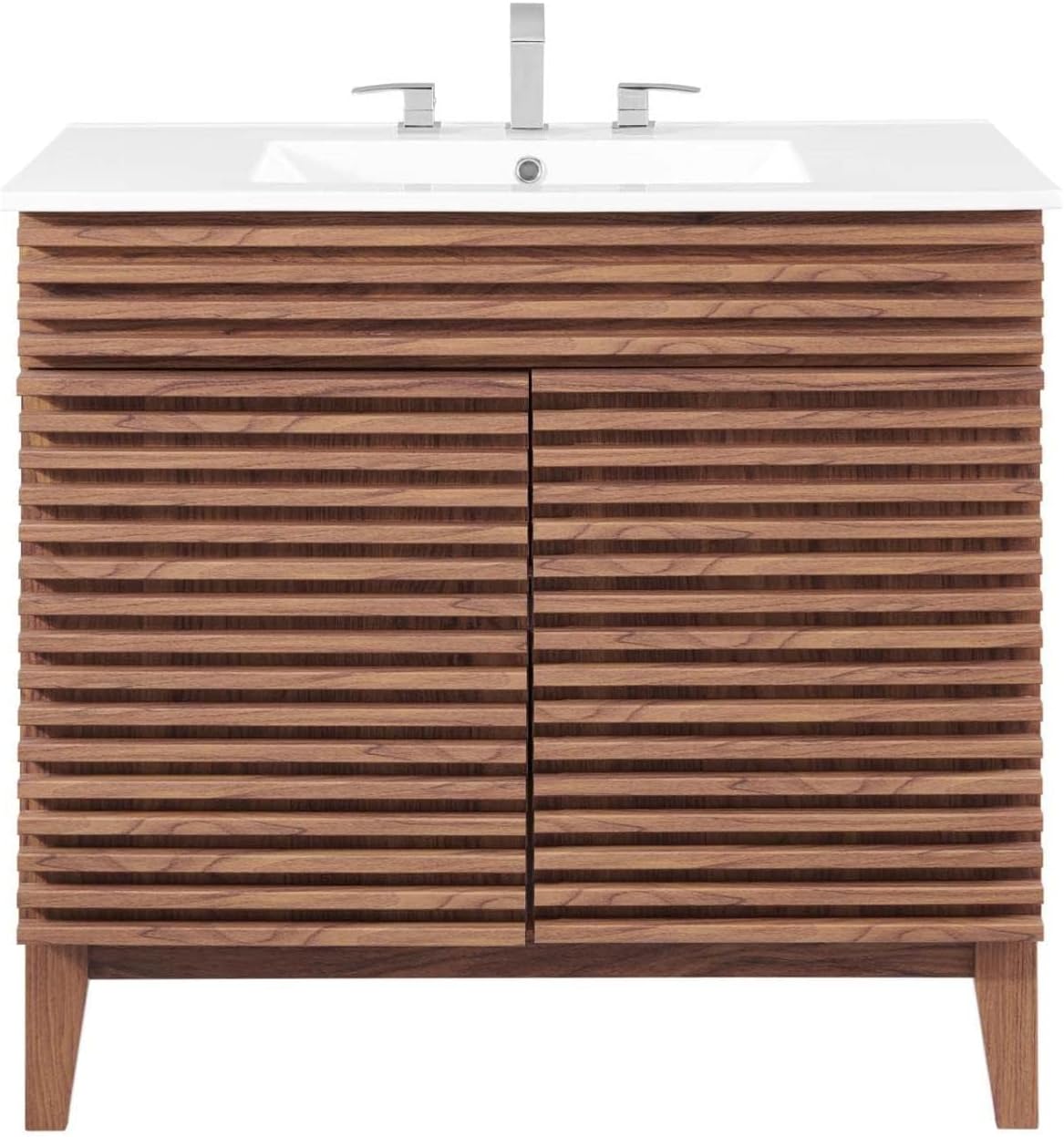 Modway Render 36' Bathroom Vanity in Walnut White