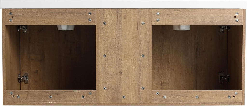48 Inch Bathroom Vanity Without Sink Top,48' Floating Bathroom Vanity No Sink Top,Modern Floating Vanity Cabinet for Bathroom,Wall Mounted Plywood Vanity Cabinet,Brown