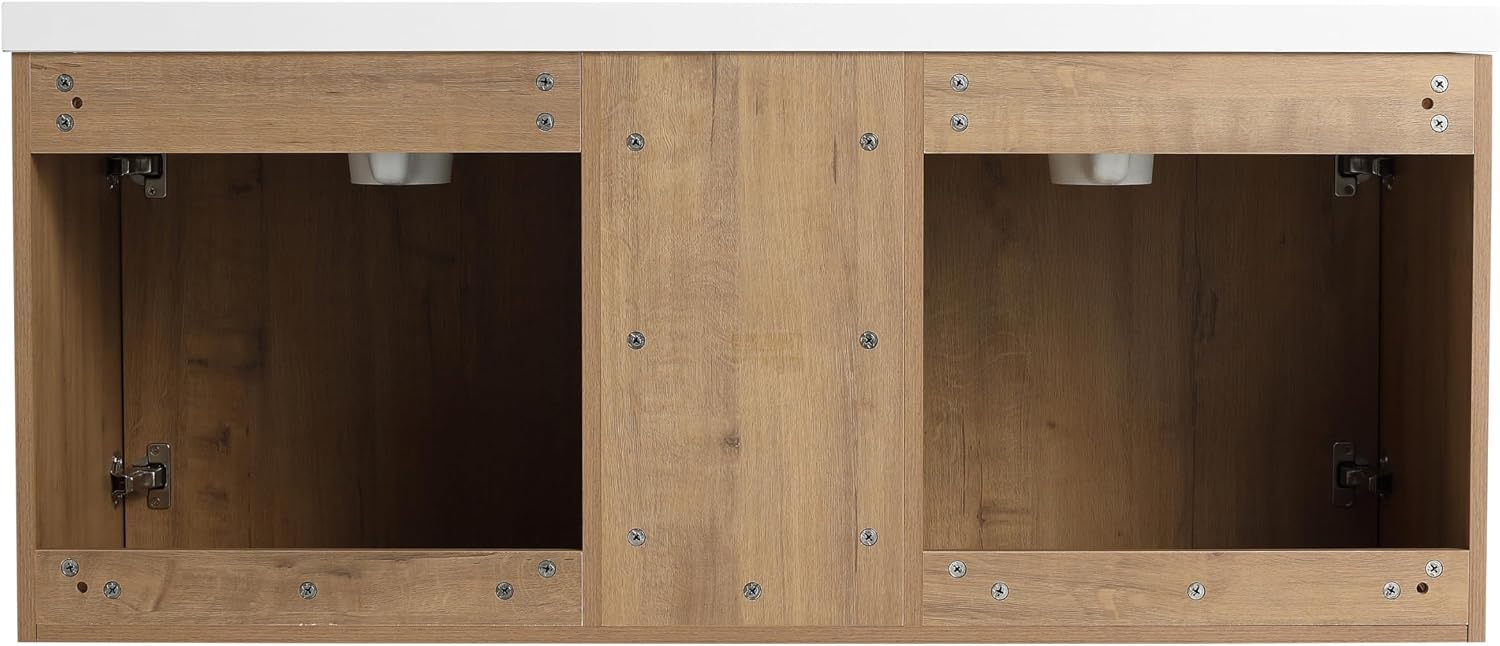 48 Inch Bathroom Vanity Without Sink Top,48' Floating Bathroom Vanity No Sink Top,Modern Floating Vanity Cabinet for Bathroom,Wall Mounted Plywood Vanity Cabinet,Brown