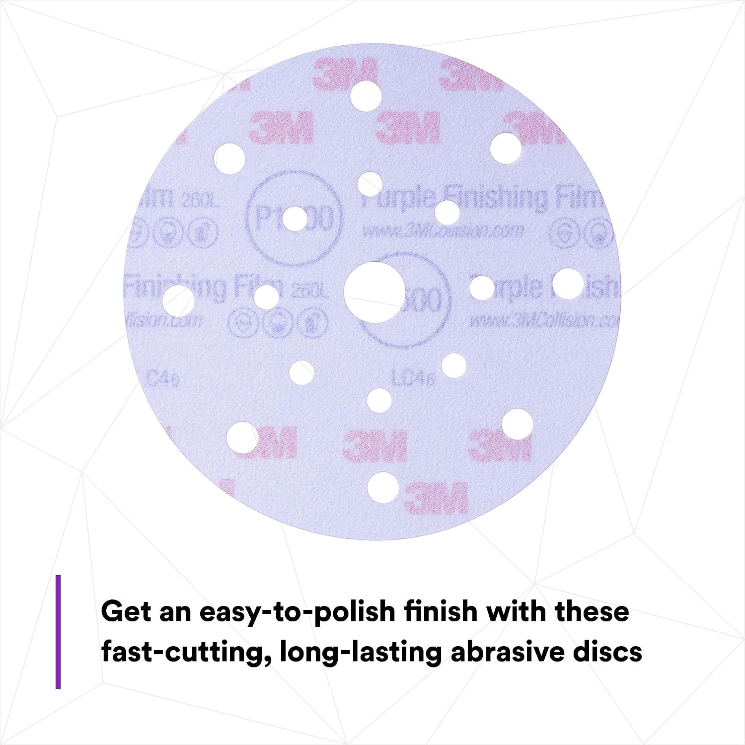3M Hookit Purple Finishing Film Abrasive Disc 34782, 6 in, 1000+ Grade, 50 Pack, Clear Coat Sanding, Paint Finishing, Defect Removal, Long Lasting