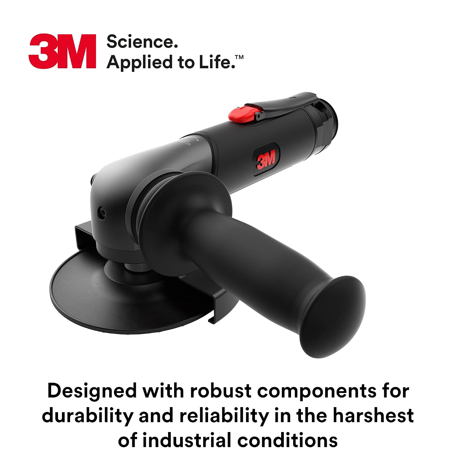 3M Pneumatic Grinder, 88566, 1.5 HP, 4-1/2' - 5' Discs, 12K RPM, Adjustable Guard, Ergonomic Design, Vibration-Reducing Side Handle, Spindle Lock, Wheel Autobalancer, Rear Mounted Exhaust