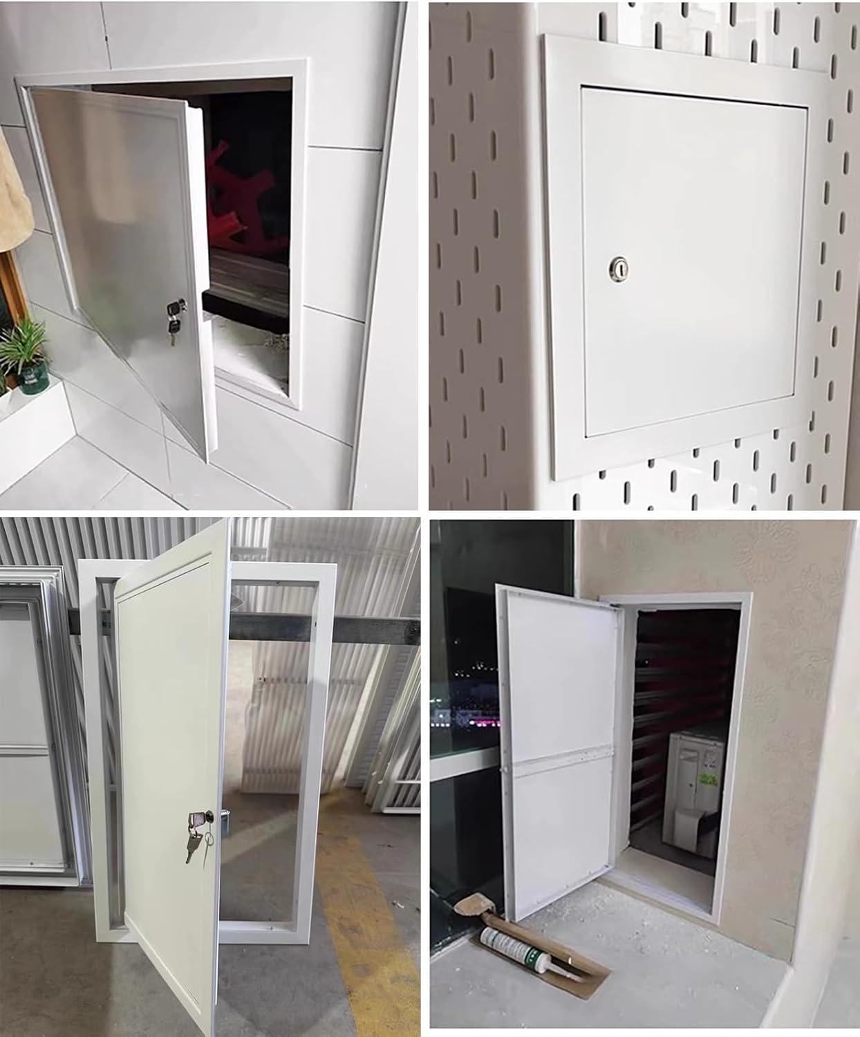 Kunovo Attic Access Hole Door Cover in Ceiling, Lockable Electrical and Plumbing Access Panel Concealed, Metal Inspection Hatch for Hotel/Residential(50x90 cm (20x36 in))
