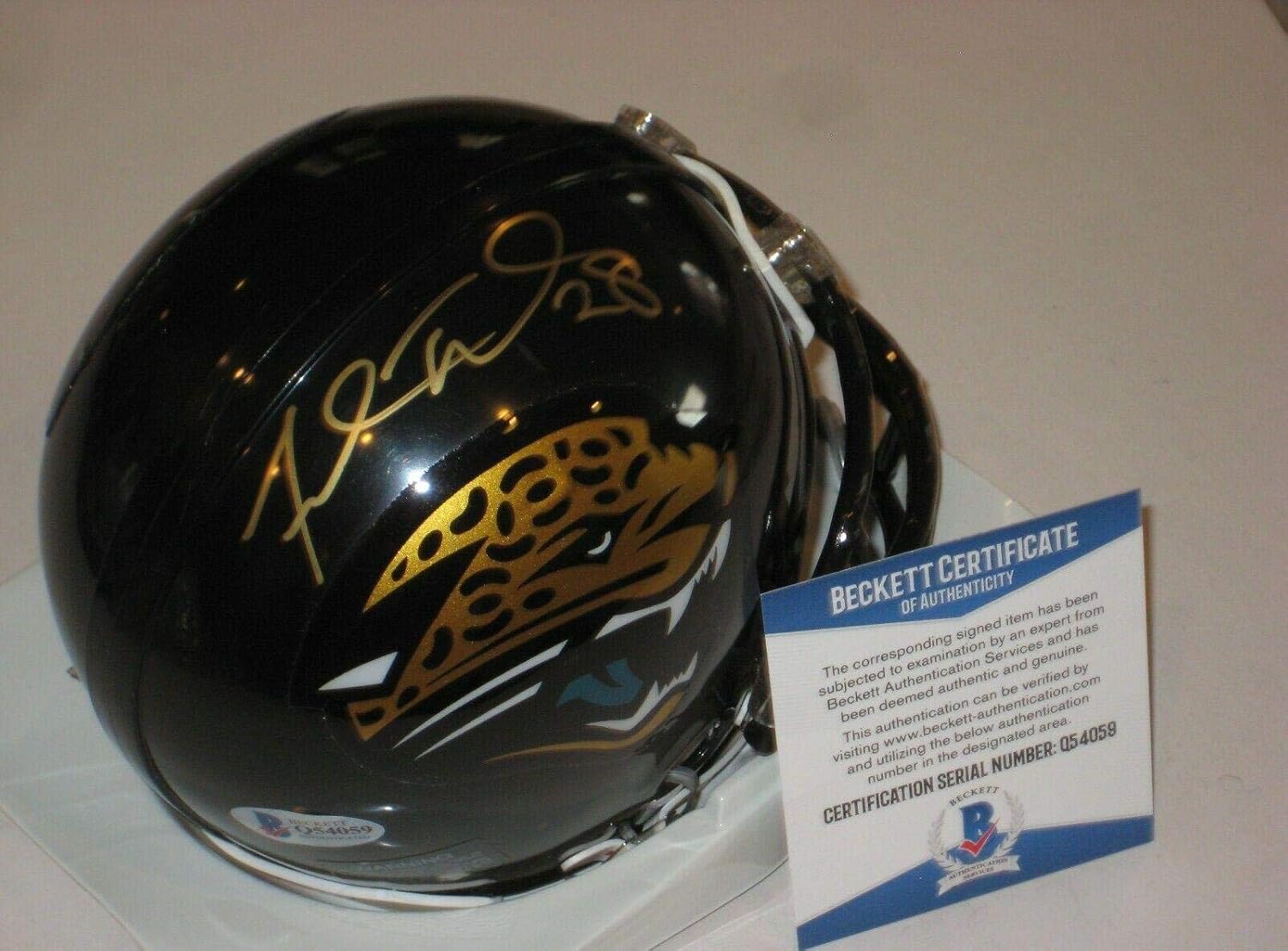 FRED TAYLOR Signed Jacksonville JAGUARS Mini-helmet w/ Beckett COA - Autographed NFL Mini Helmets