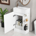 YOPTO 18.6' Bathroom Vanity with Ceramic Sink,Cabinet w/Two-Tier Shelf,Toilet Paper Holder and Shelf,Left or Right Orientation,Practicality & Durability,White