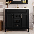 Virubi 36' 'Bathroom Vanity with Ceramic Sink, Traditional Bathroom Storage Cabinet with 2 Doors and 2 Drawers, Solid Wood Frame Bathroom Vanities