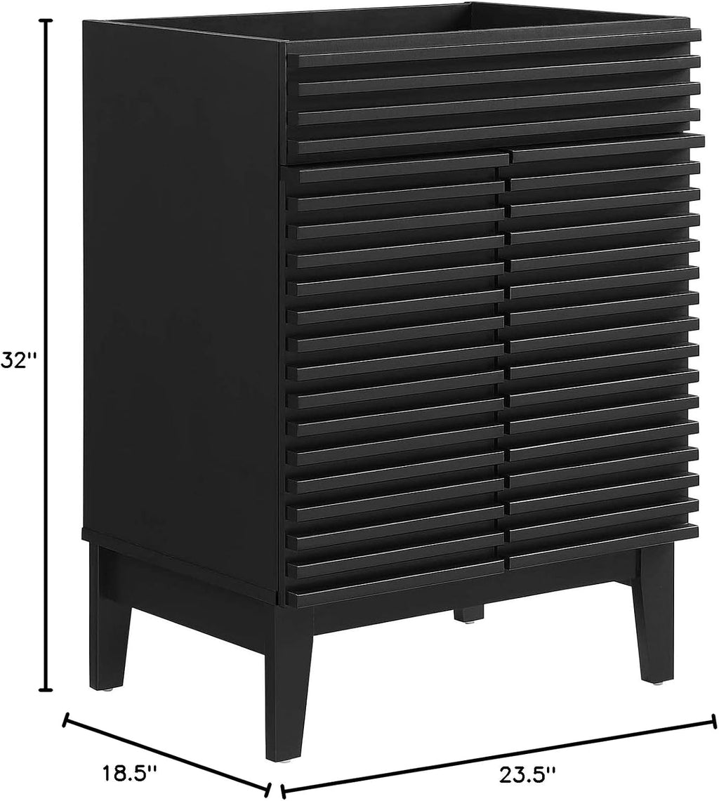 Modway Render Bathroom Vanity Cabinet in Black - Sink Basin Not Included