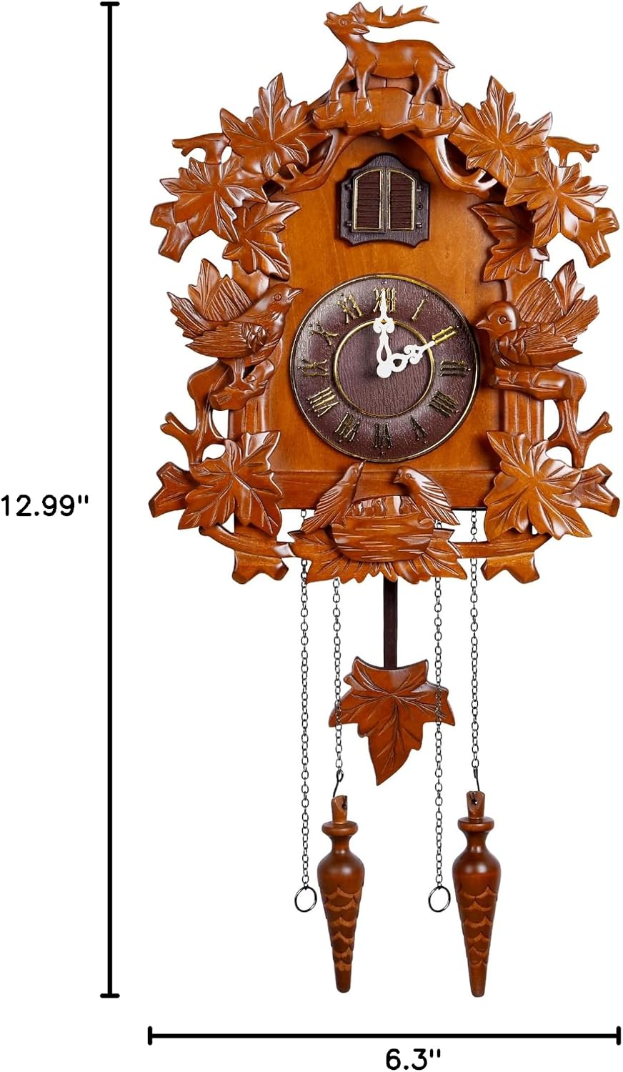 Kendal Vintage Cuckoo Clocks, Large Handcrafted Wood Cuckoo Clock and Swinging Pendulum Wall Clock Traditional, Wooden Decorative,Modern Wall Clock Cuckoo Clock MX015-1