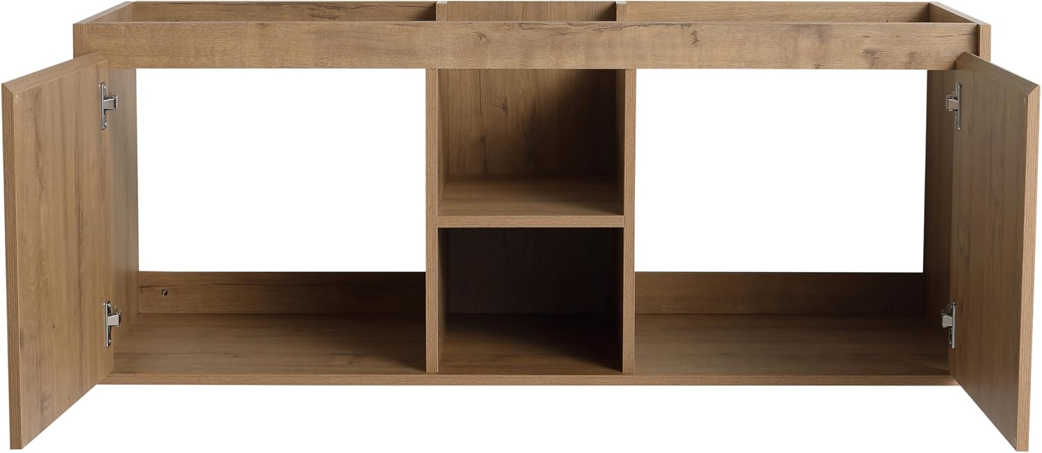 48 Inch Bathroom Vanity Without Sink Top,48' Floating Bathroom Vanity No Sink Top,Modern Floating Vanity Cabinet for Bathroom,Wall Mounted Plywood Vanity Cabinet,Brown
