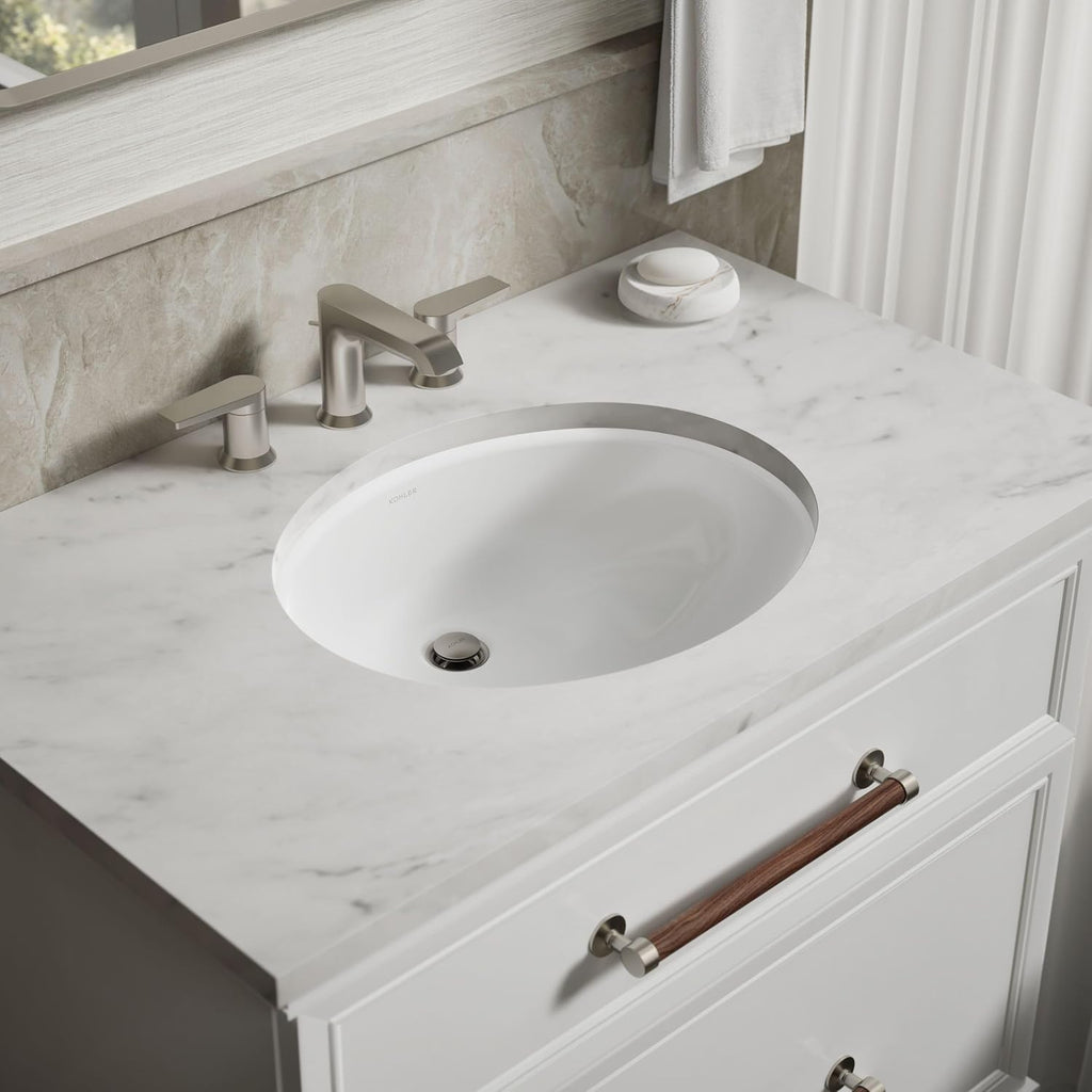 Kohler K-2210-N-0 1-Bowl Undermount Bath Sink w/Sealed Overflow White