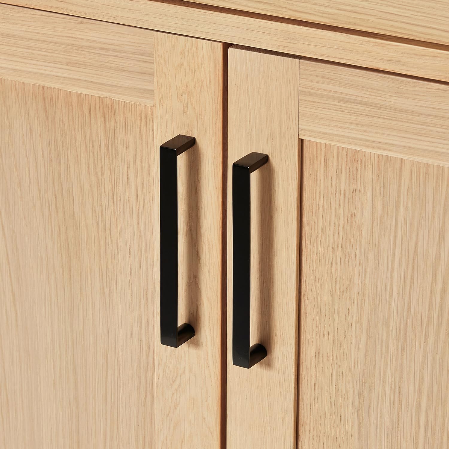 ARIEL Hepburn 42-inch Bathroom Vanity Base Cabinet,Solid Wood, 2 Soft Closing Doors, 5 Dovetail Drawers, White Oak