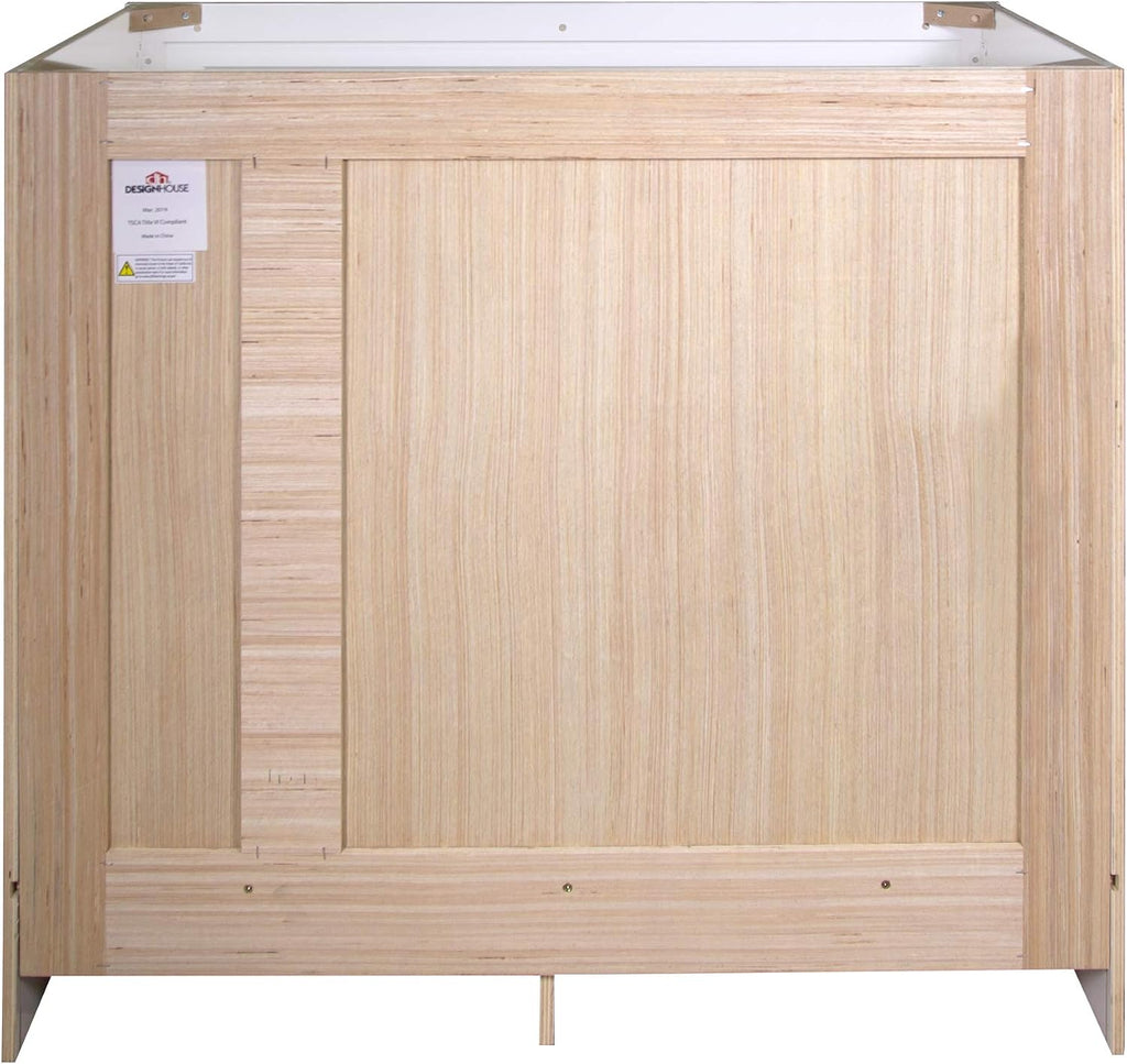Design House Brookings 37 Inch Bathroom Vanity with Top, Ready to Assemble, Sherwin Williams® White, 585695
