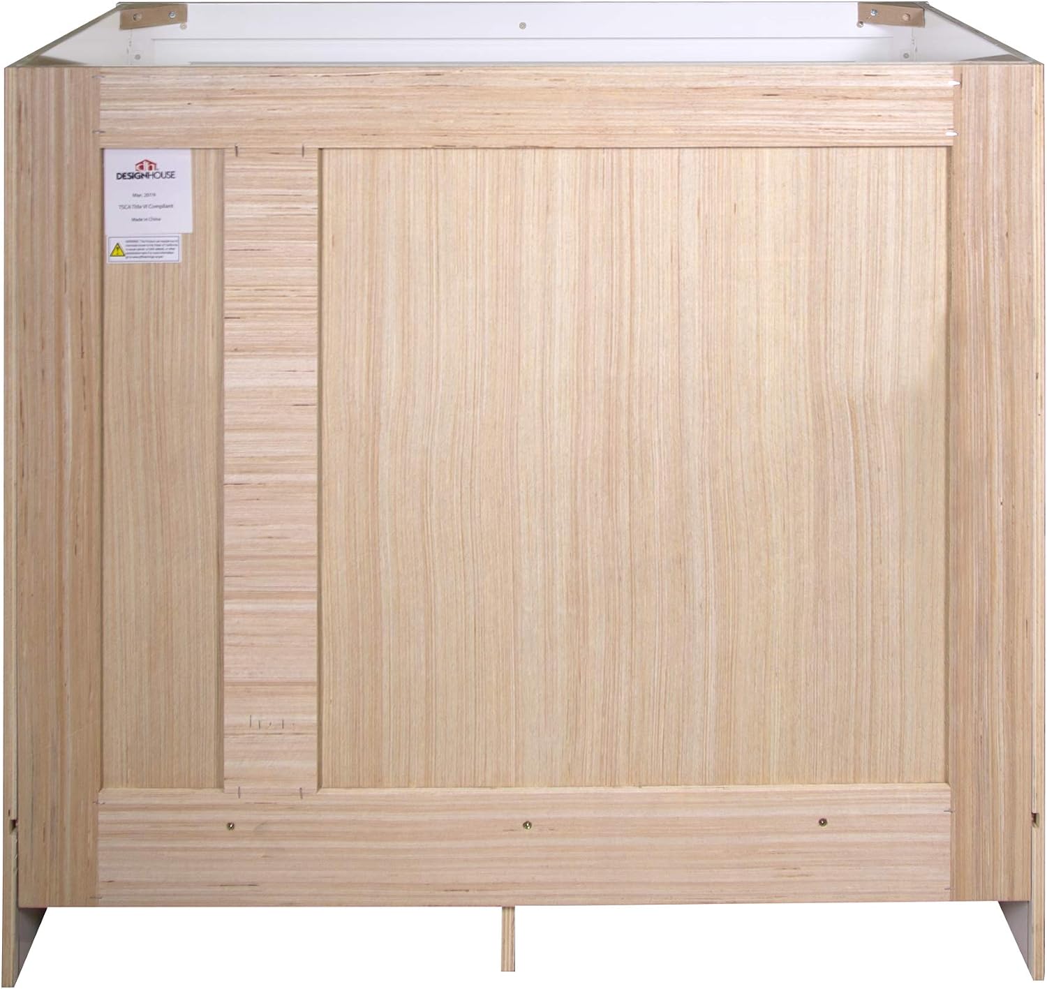 Design House Brookings 37 Inch Bathroom Vanity with Top, Ready to Assemble, Sherwin Williams® White, 585695