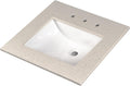 MSI Iced White Vanity Top with Under Mount Rectangle Ceramic Sinks, Engineered Marble Stone, 4' CC Faucet Holes, 31'X22'