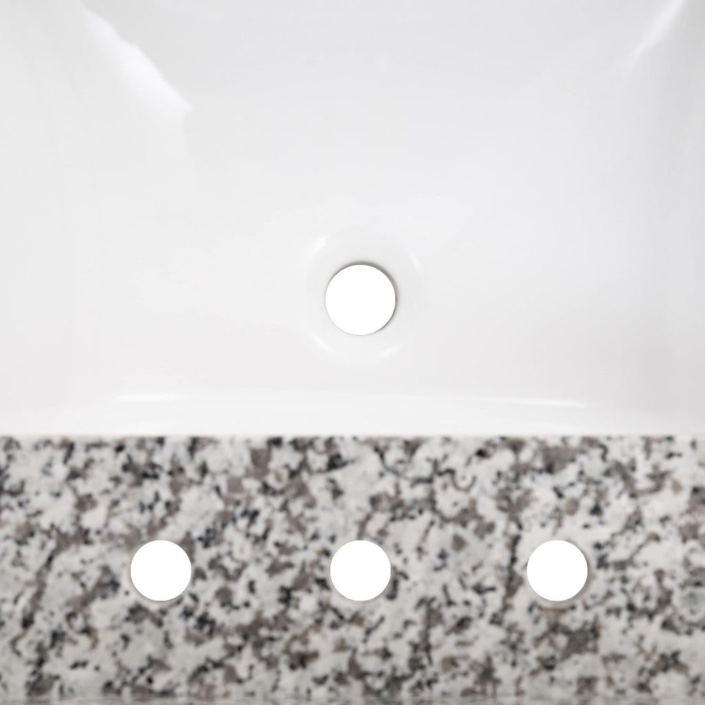 MSI Sparkling Gray Vanity Top with Under Mount Rectangle Double Bowl Ceramic Sinks, Engineered Marble Stone, 4' CC Faucet Holes, 61'X22'