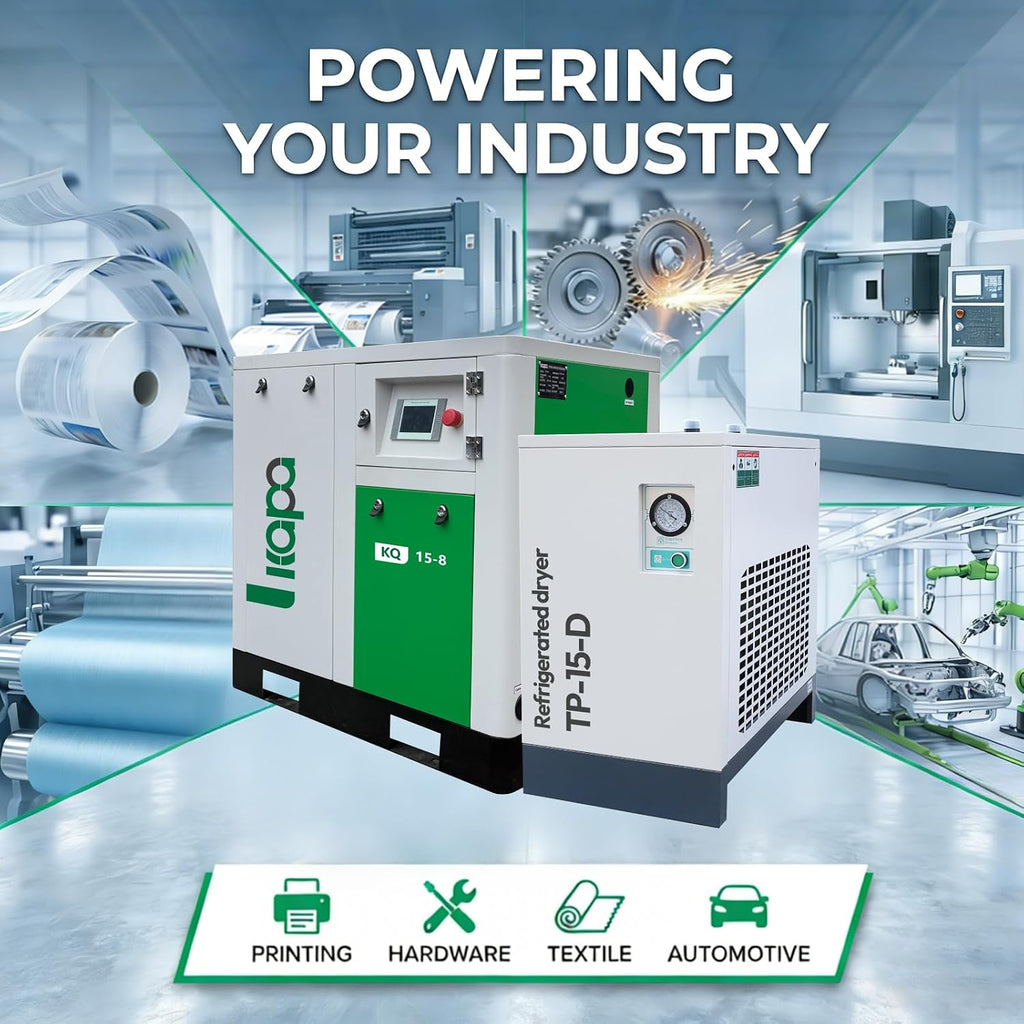 20HP Rotary Screw Air Compressor – 80 CFM, 116 PSI, 230V 3-Phase | Industrial Air Compressor System ASME UL