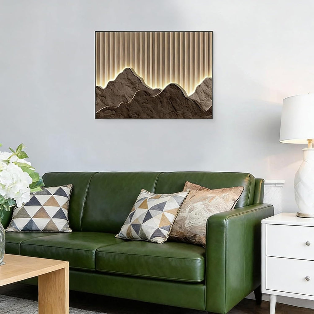 Wall Mounted Electrical Panel Cover, Breaker Box Cover Decorative, Hide Paintings Wall Art with Frame, Crystal Porcelain for Living Room and Office(Blue 3,70 * 50cm/27.5 * 19.7in)