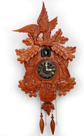 Wooden Cuckoo Clock with Hand Carving, Falcon-Themed European Retro Solid Wood Wall Clock for Living Room, Study, Office, Gifts for Kids, Home Decoration