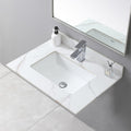 31 Inch Bathroom Vanity Top with Undermounted Large Ceramic Sink & Backsplash, Sintered Stone Artificial Marble Vanity Sink Tops with 1 hole, Carrara Gold