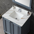Runboll 31 Inch Marble Vanity Top with Undermount Rectangular Sink, 4' Backsplash, Pre-Drilled Faucet Single Hole, Vanity Top with Sink for Bathroom, Bathroom Remodels (Cabinet NOT Included)
