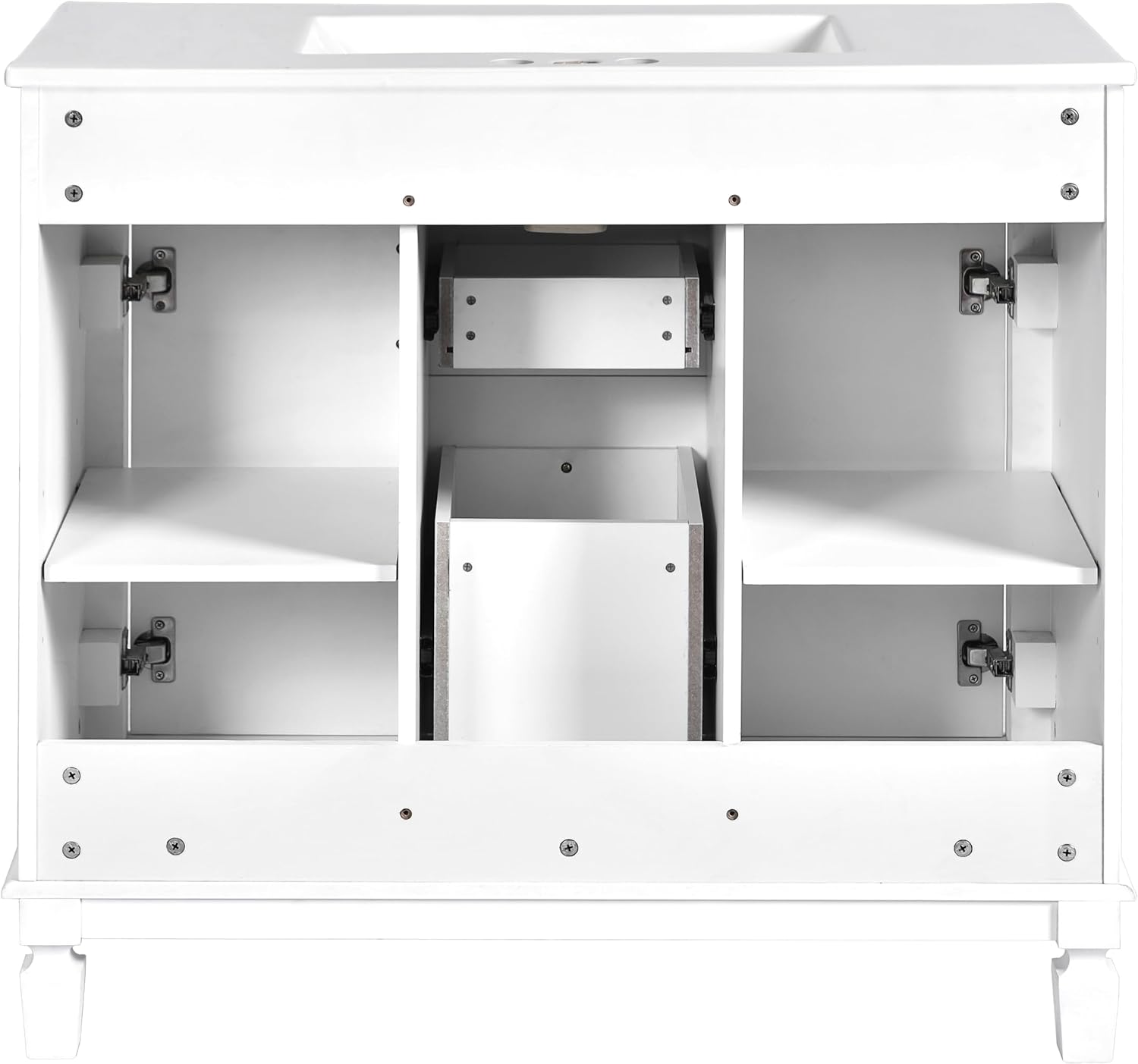Virubi 36' 'Bathroom Vanity with Ceramic Sink, Traditional Bathroom Storage Cabinet with 2 Doors and 2 Drawers, Solid Wood Frame Bathroom Vanities