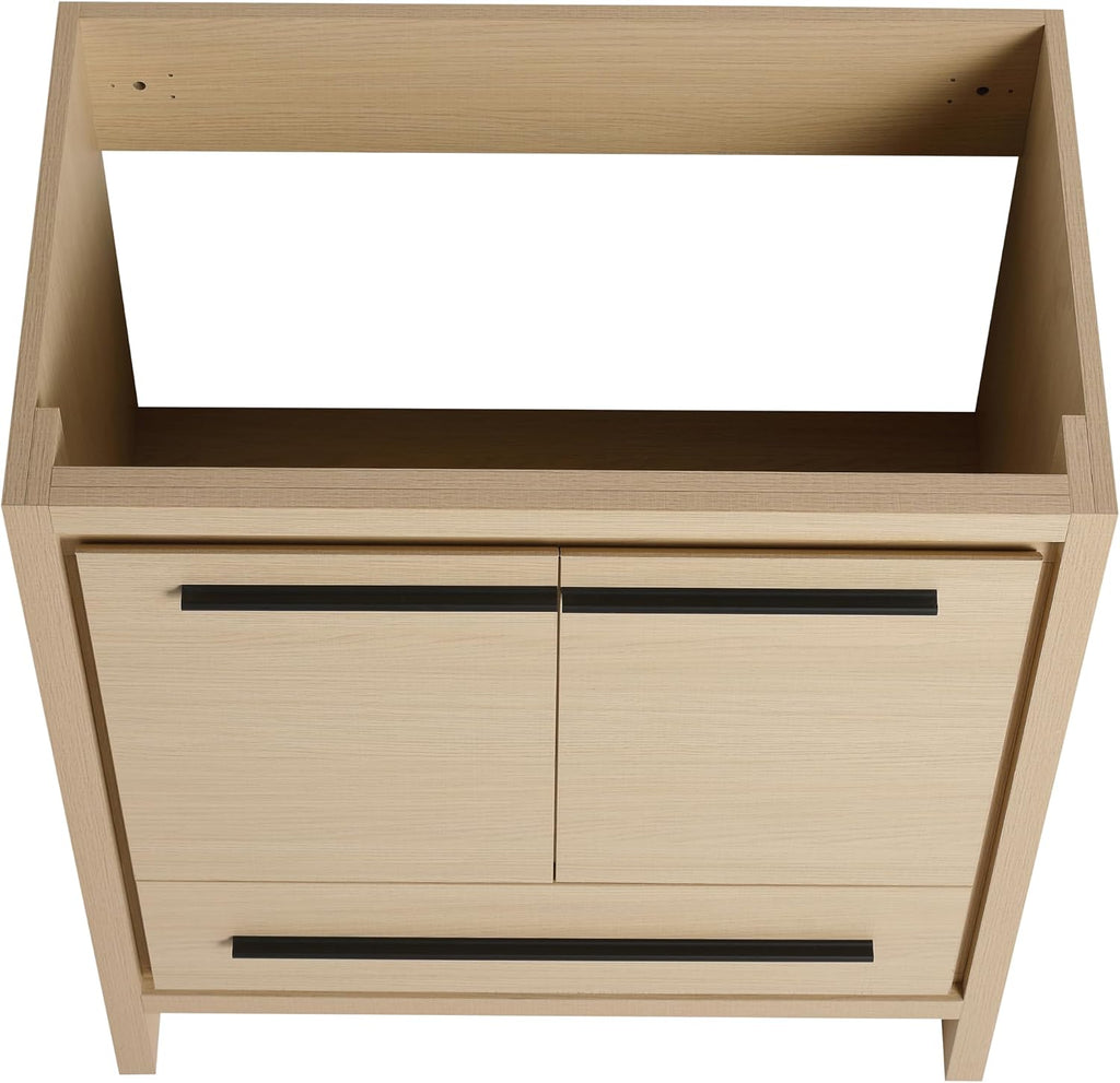 30 Inch Bathroom Vanity Without Sink, 30' Freestanding Vanity Without Sink Top, Sturdy Plywood Wooden Cabinet and 1 Drawer with Stainless Steel Slide Rails, Modern Floor-Standing Cabinet