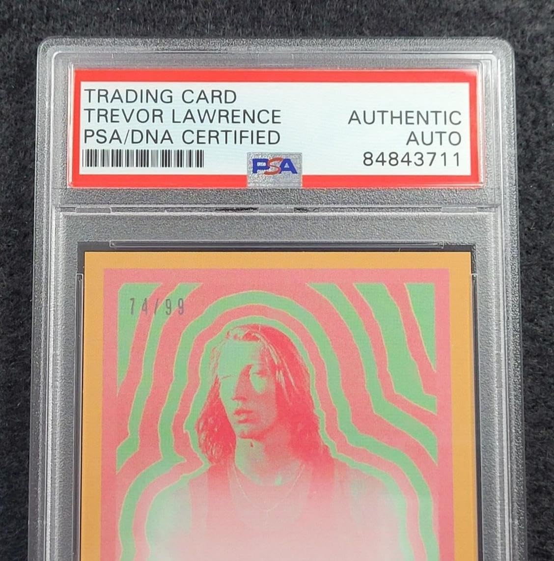 2021 TREVOR LAWRENCE Signed Topps WATERMELON Football Card 74/99-JAGUARS-PSA - NFL Autographed Football Cards