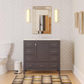 Horizon 42-inch Bathroom Vanity (Engineered White/Marine Gray): Includes Marine Gray Cabinet with Engineered White Countertop and White Ceramic Sink