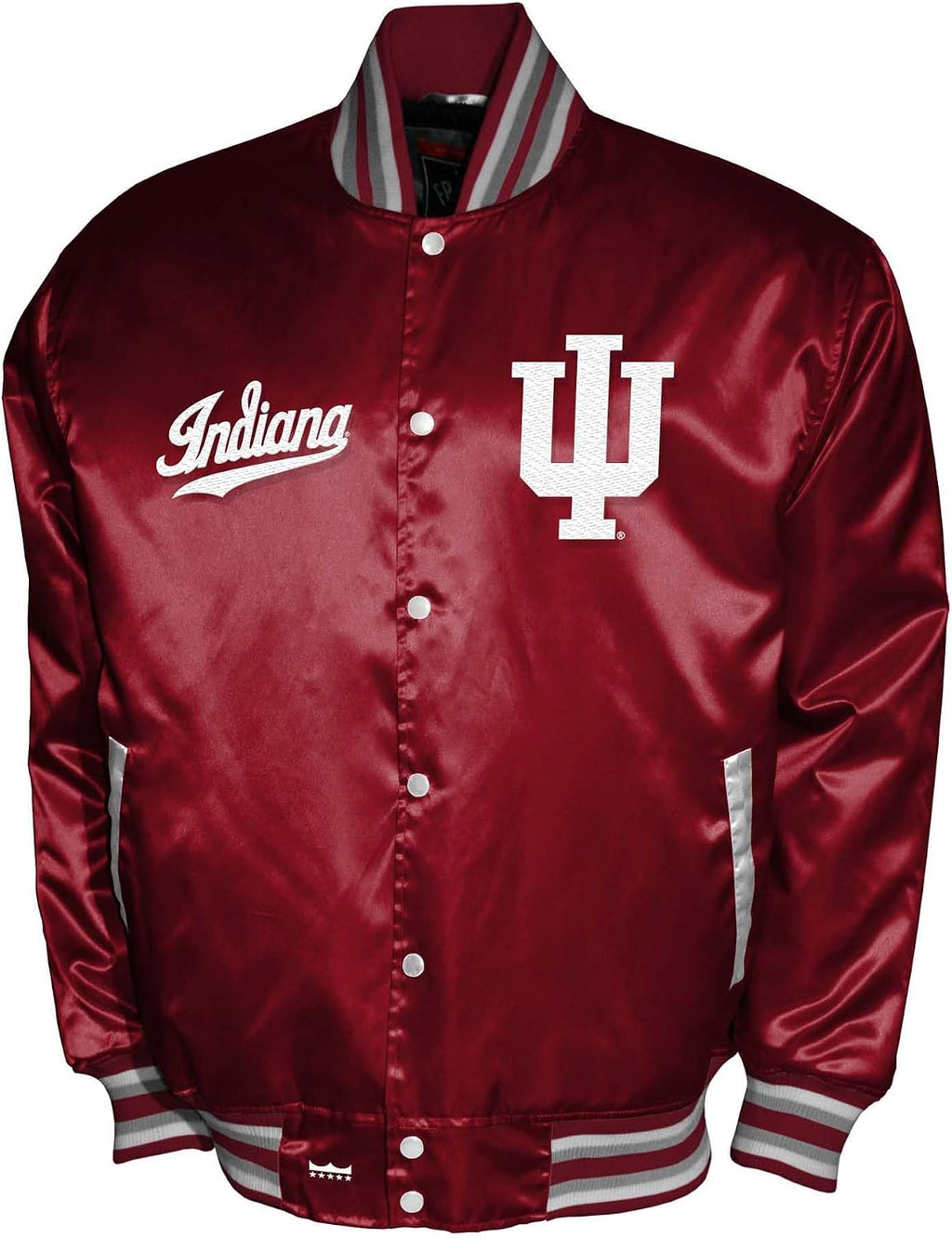 2Bhip NCAA Indiana Hoosiers Jacket - Men's Navy Lightweight Vintage Style Satin Bomber Varsity Jackets