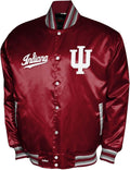 2Bhip NCAA Indiana Hoosiers Jacket - Men's Navy Lightweight Vintage Style Satin Bomber Varsity Jackets