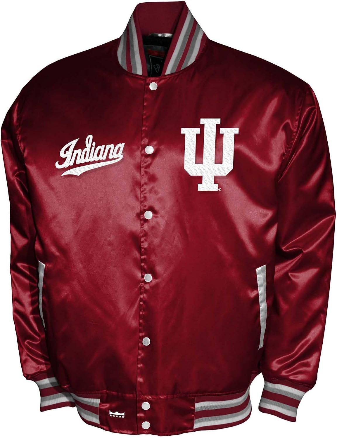 2Bhip NCAA Indiana Hoosiers Jacket - Men's Navy Lightweight Vintage Style Satin Bomber Varsity Jackets