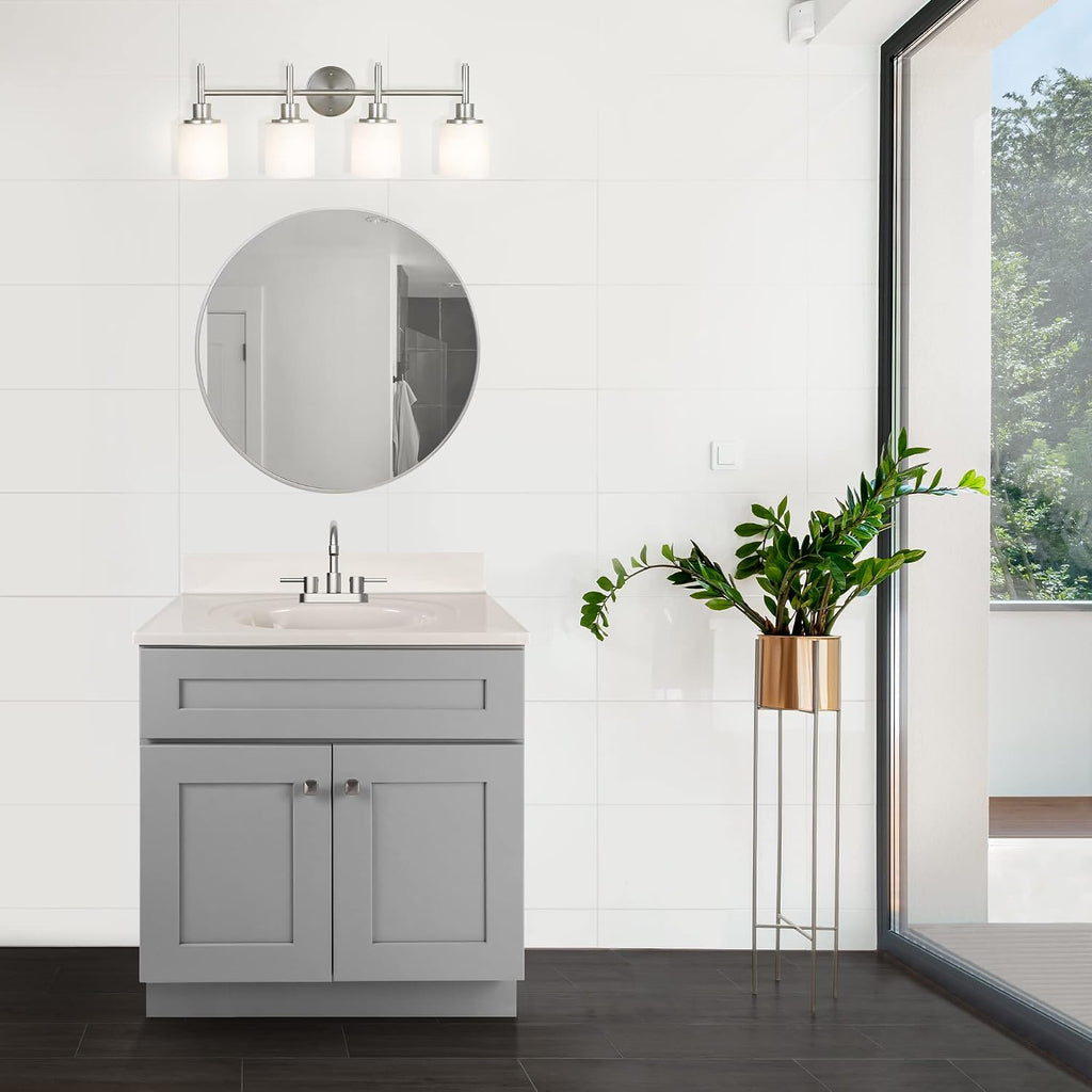 Design House Brookings 31 Inch Bathroom Vanity with Top, Ready to Assemble, Painted Gray, 597682